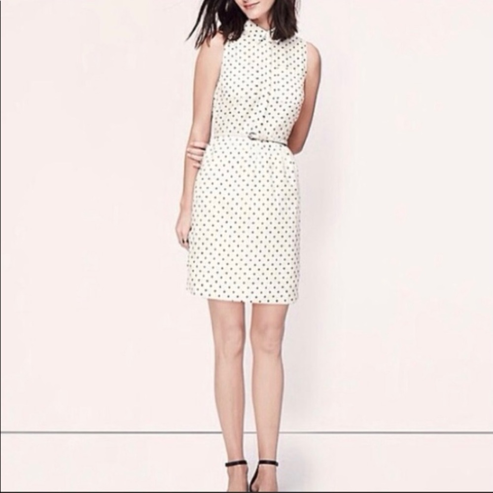 Loft Linen Polka dot dress